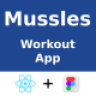 Workout Apps | UI Kit | React Native | Figma (FREE) | Mussles