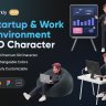 Workly - Startup & Work Environment 3D Character